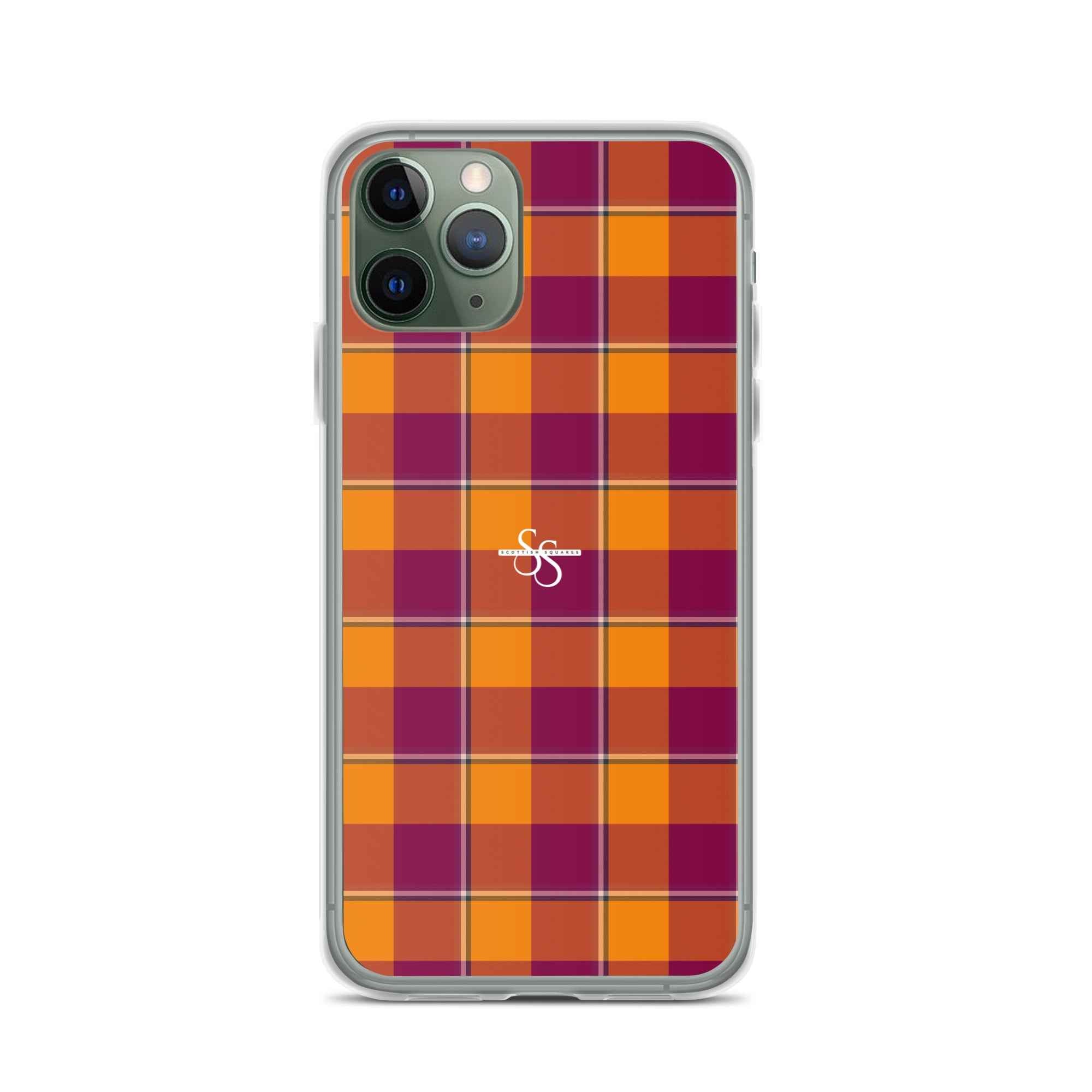Clear Case for iPhone Tahiti Gold and Rose Bud Cherry Plaid - Scottish Squares