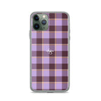 Clear Case for iPhone Light Wisteria and Livid Brown Plaid - Scottish Squares
