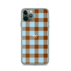 Clear Case for iPhone Blizzard Blue and Livid Brown Plaid - Scottish Squares