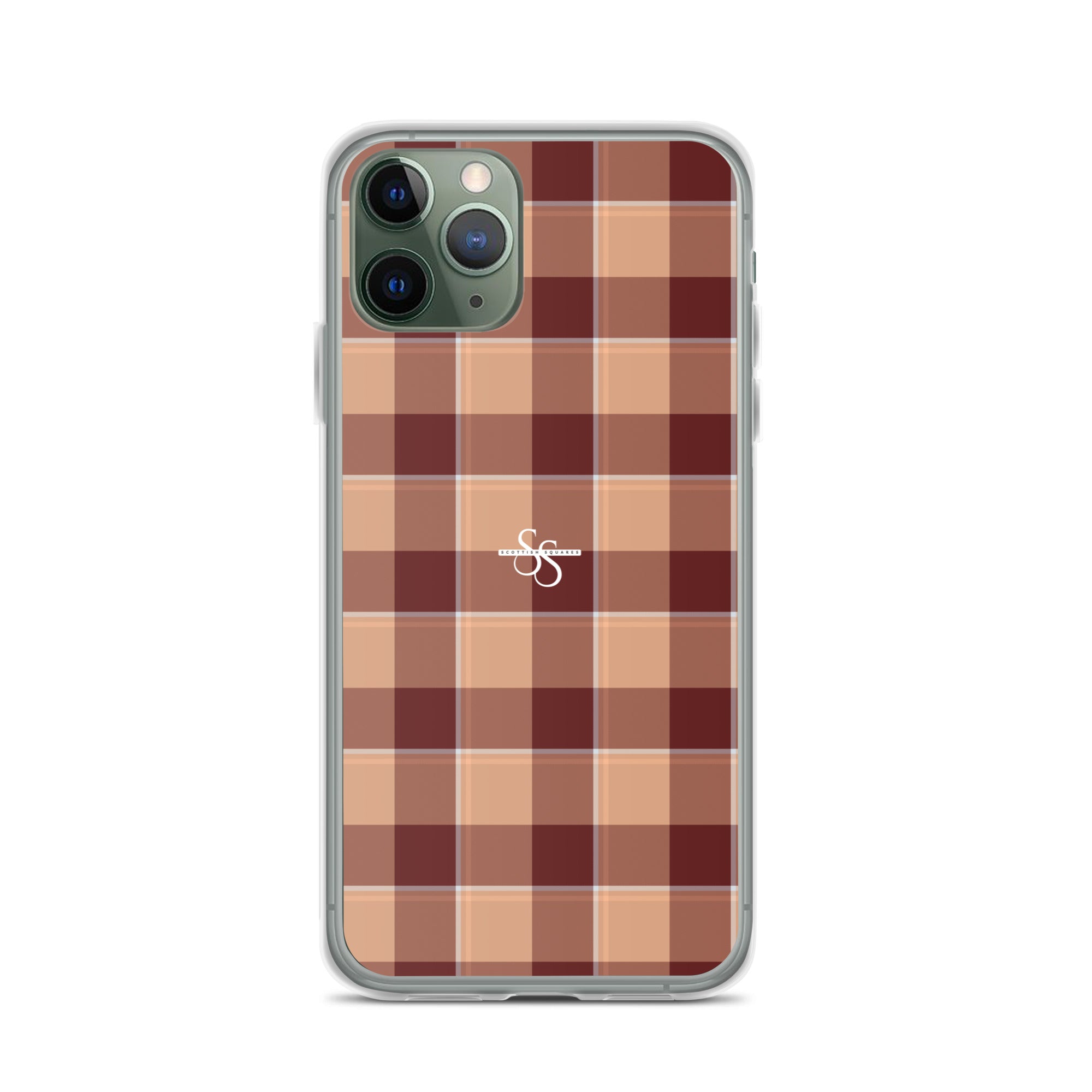 Clear Case for iPhone Whiskey and Livid Brown Plaid - Scottish Squares