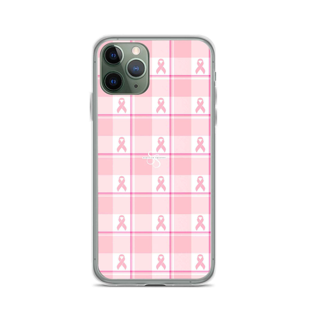 Clear Case for iPhone Breast Cancer Awareness Plaid - Scottish Squares