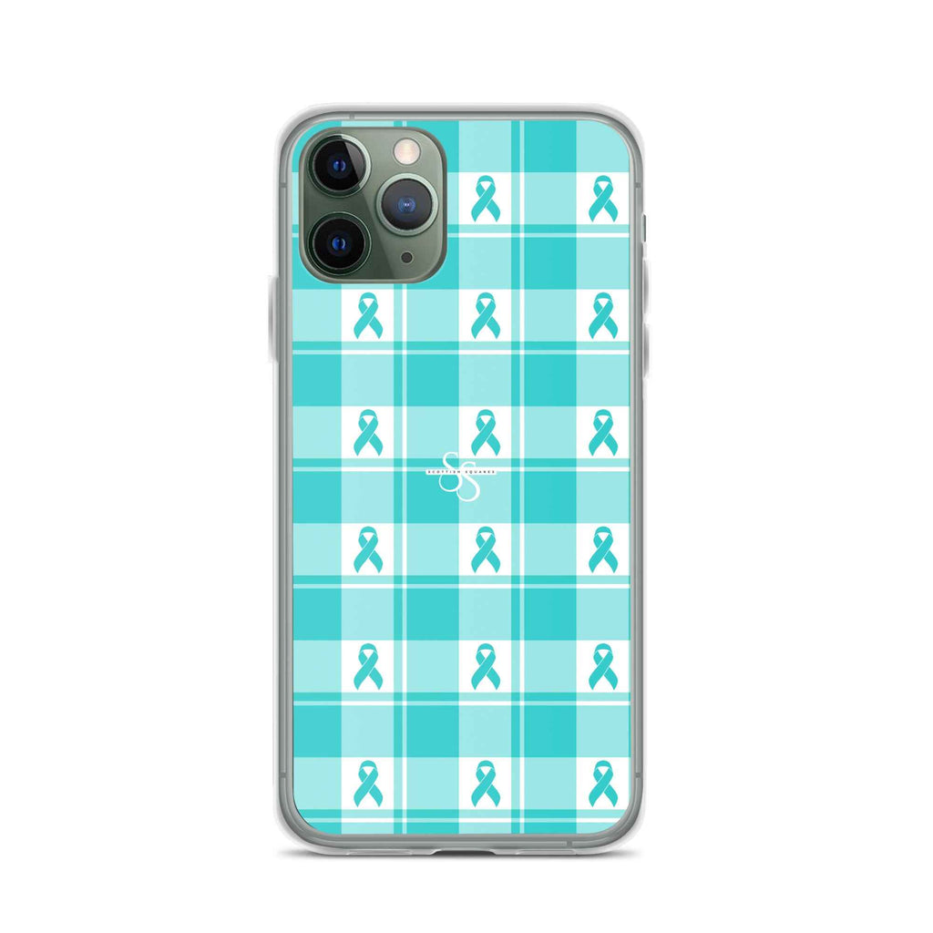 Clear Case for iPhone Ovarian Cancer Awareness Plaid - Scottish Squares