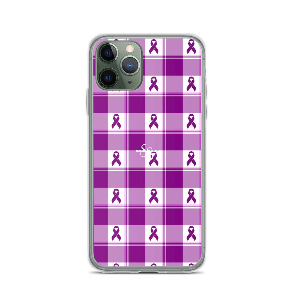Clear Case for iPhone Pancreatic Cancer Awareness Plaid - Scottish Squares