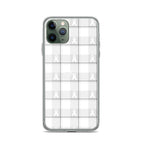 Clear Case for iPhone Lung Cancer Awareness Plaid, White Ribbon, Supportive Gift - Scottish Squares