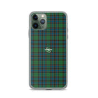 Clear Case for iPhone Green Blue Orange Plaid Tartan
