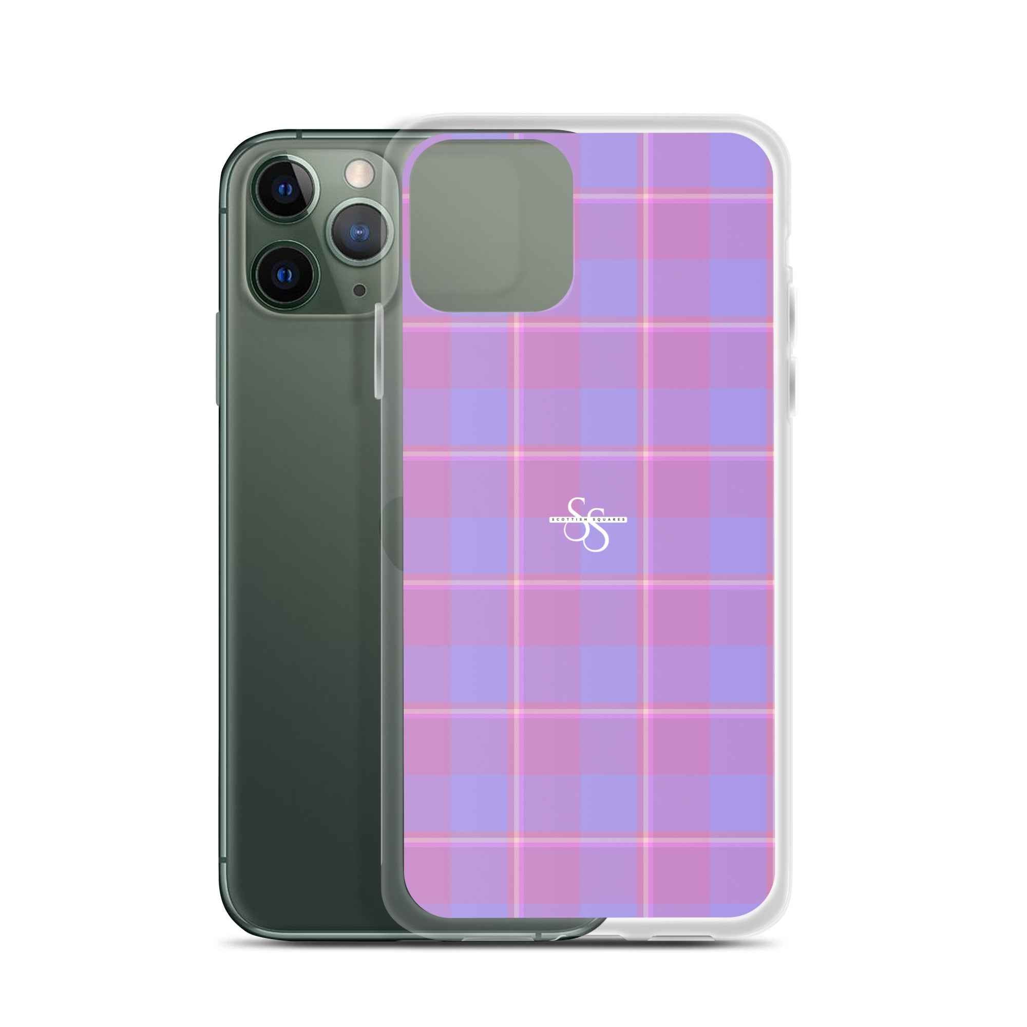 Clear Case for iPhone Viola and Dull Lavender Plaid iPhone 11 Pro - Scottish Squares