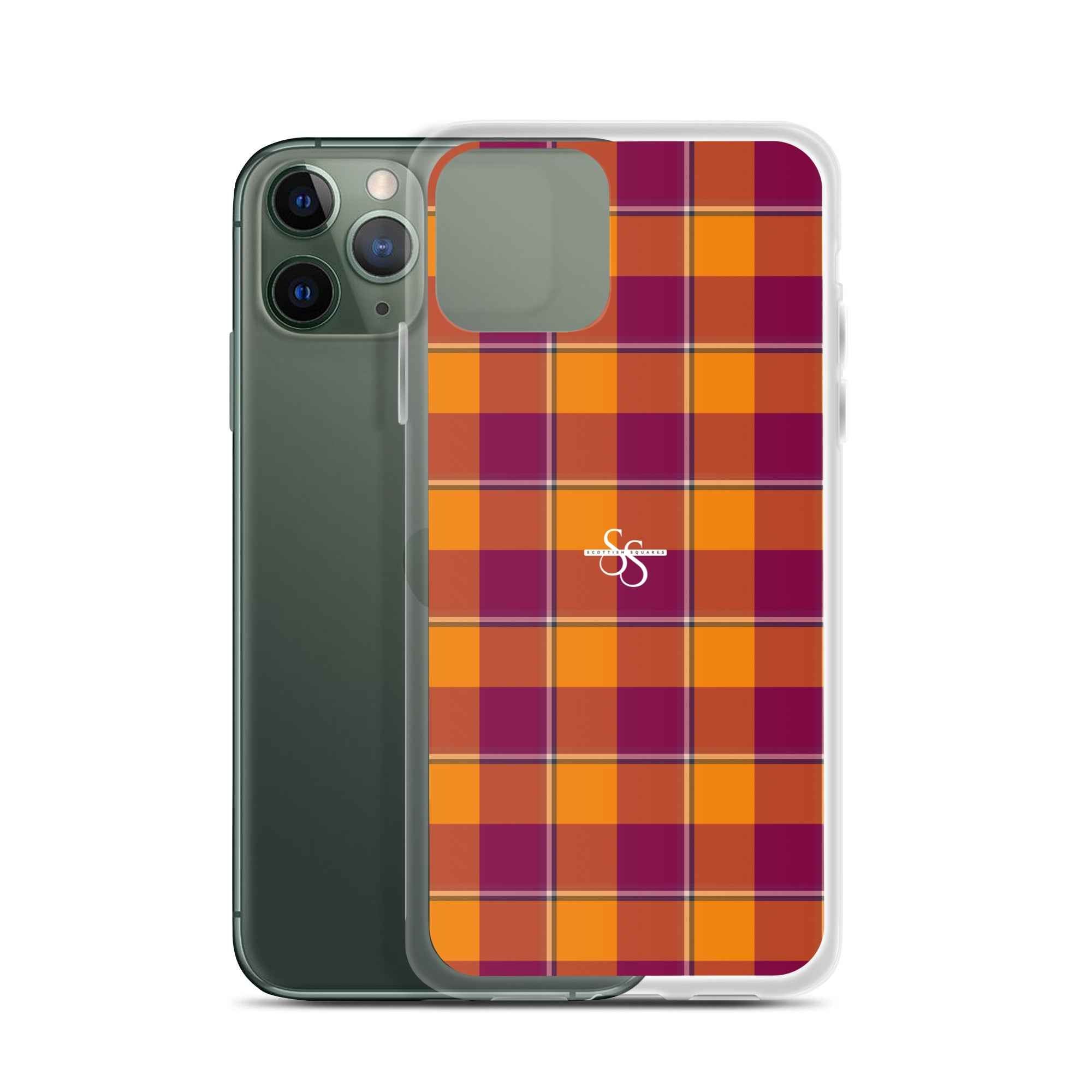 Clear Case for iPhone Tahiti Gold and Rose Bud Cherry Plaid iPhone 11 Pro - Scottish Squares