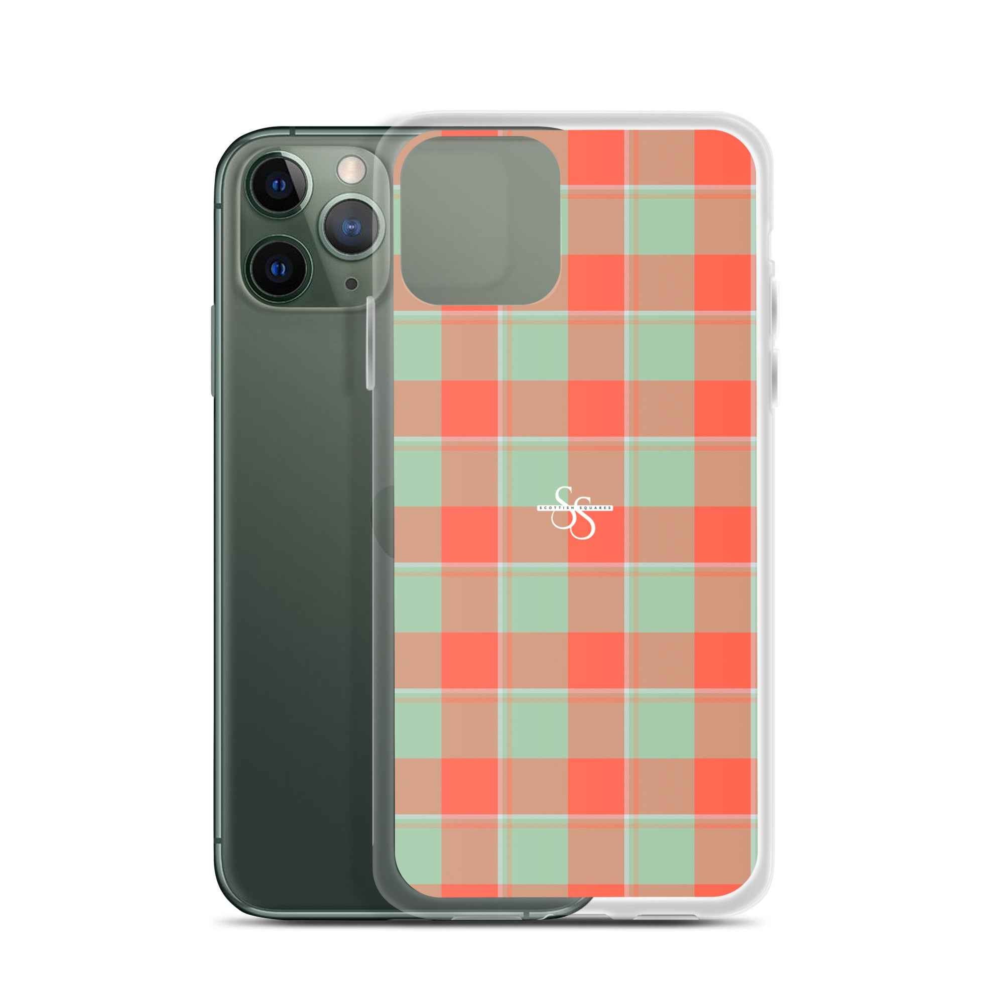 Clear Case for iPhone Spring Rain and Persimmon Plaid iPhone 11 Pro - Scottish Squares