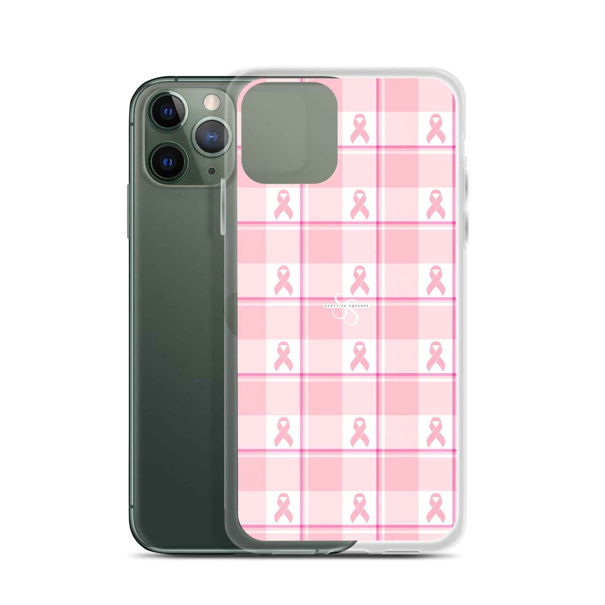 Clear Case for iPhone Breast Cancer Awareness Plaid iPhone 11 Pro - Scottish Squares