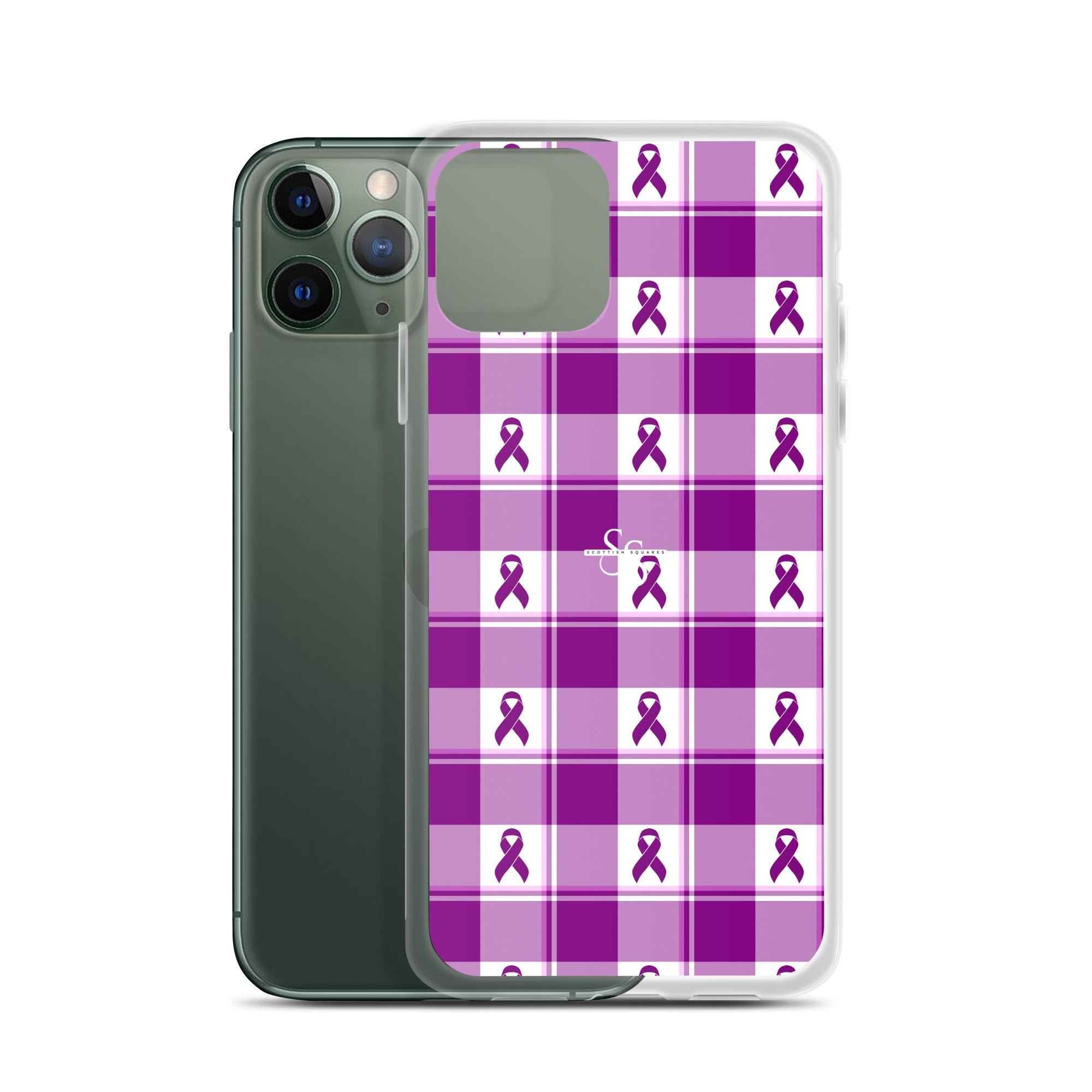 Clear Case for iPhone Pancreatic Cancer Awareness Plaid iPhone 11 Pro - Scottish Squares