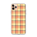 Clear Case for iPhone Claystone and Morning Mist Plaid - Scottish Squares