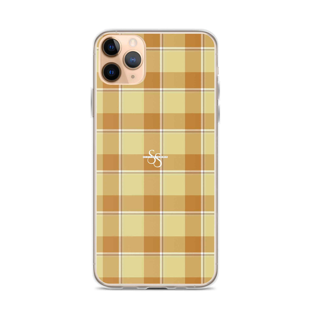 Clear Case for iPhone Zombie and Copper Plaid - Scottish Squares