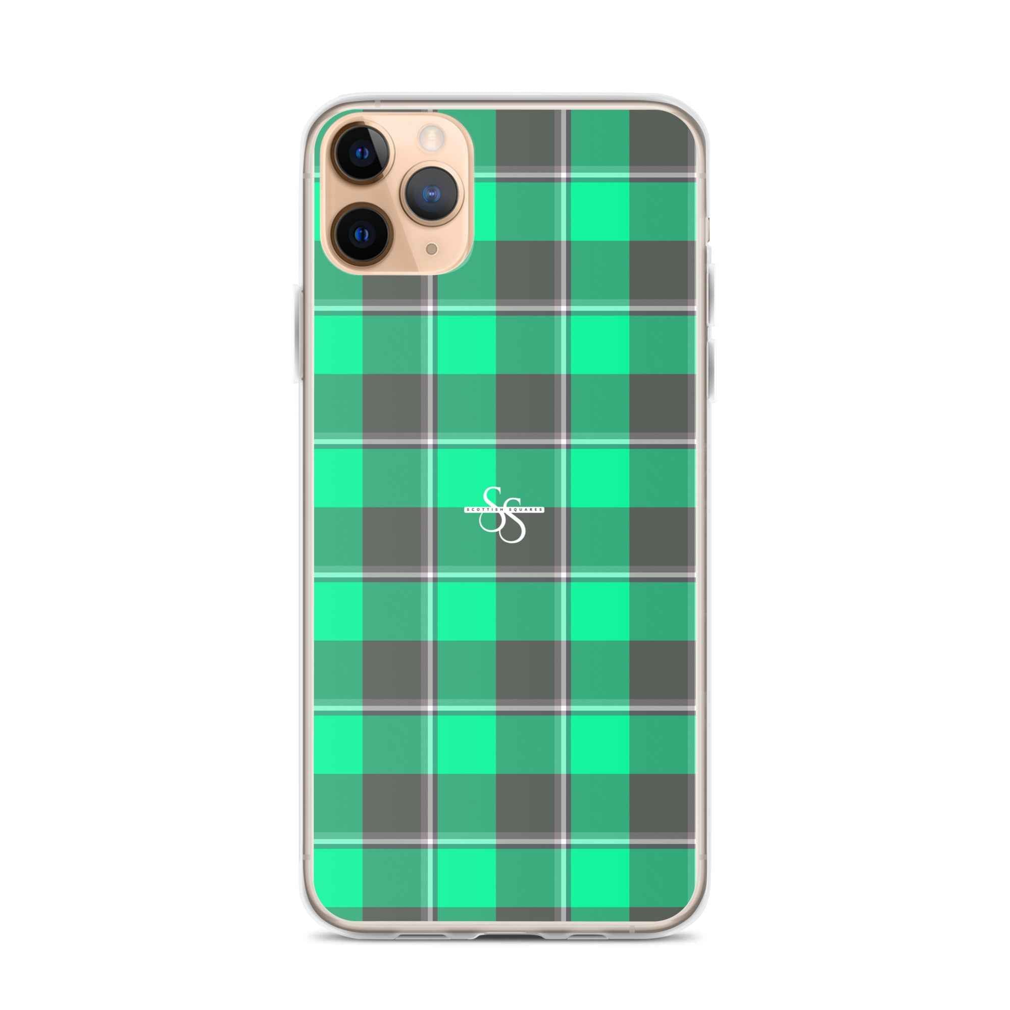 Clear Case for iPhone Spring Green and Finlandia Plaid - Scottish Squares