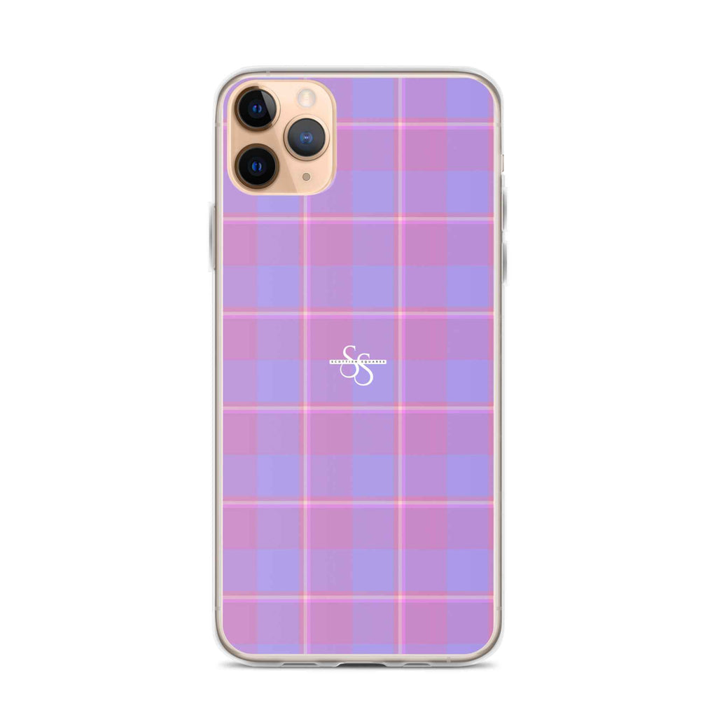 Clear Case for iPhone Viola and Dull Lavender Plaid - Scottish Squares