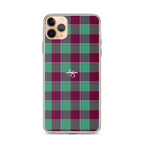 Clear Case for iPhone Ocean Green and Mulberry Wood Plaid - Scottish Squares