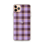 Clear Case for iPhone Light Wisteria and Livid Brown Plaid - Scottish Squares