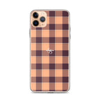 Clear Case for iPhone Hit Pink and Livid Brown Plaid - Scottish Squares
