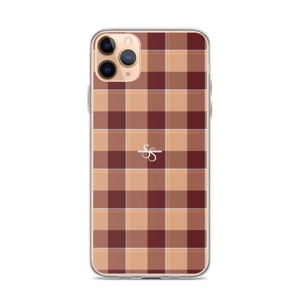 Clear Case for iPhone Whiskey and Livid Brown Plaid - Scottish Squares