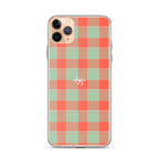 Clear Case for iPhone Spring Rain and Persimmon Plaid - Scottish Squares