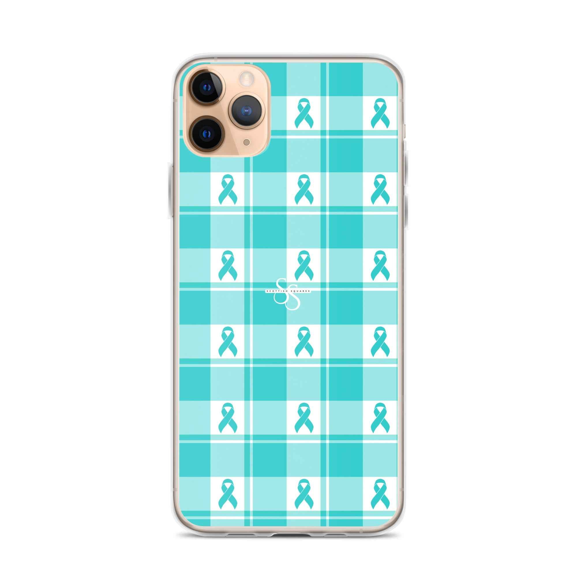 Clear Case for iPhone Ovarian Cancer Awareness Plaid - Scottish Squares
