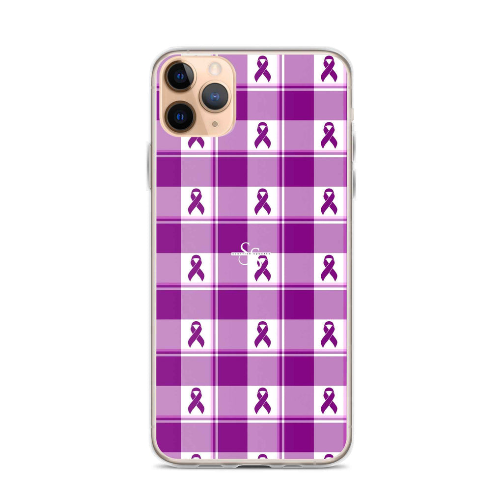 Clear Case for iPhone Pancreatic Cancer Awareness Plaid - Scottish Squares