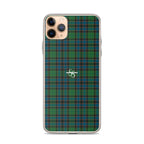 Clear Case for iPhone Green Blue Orange Plaid Tartan