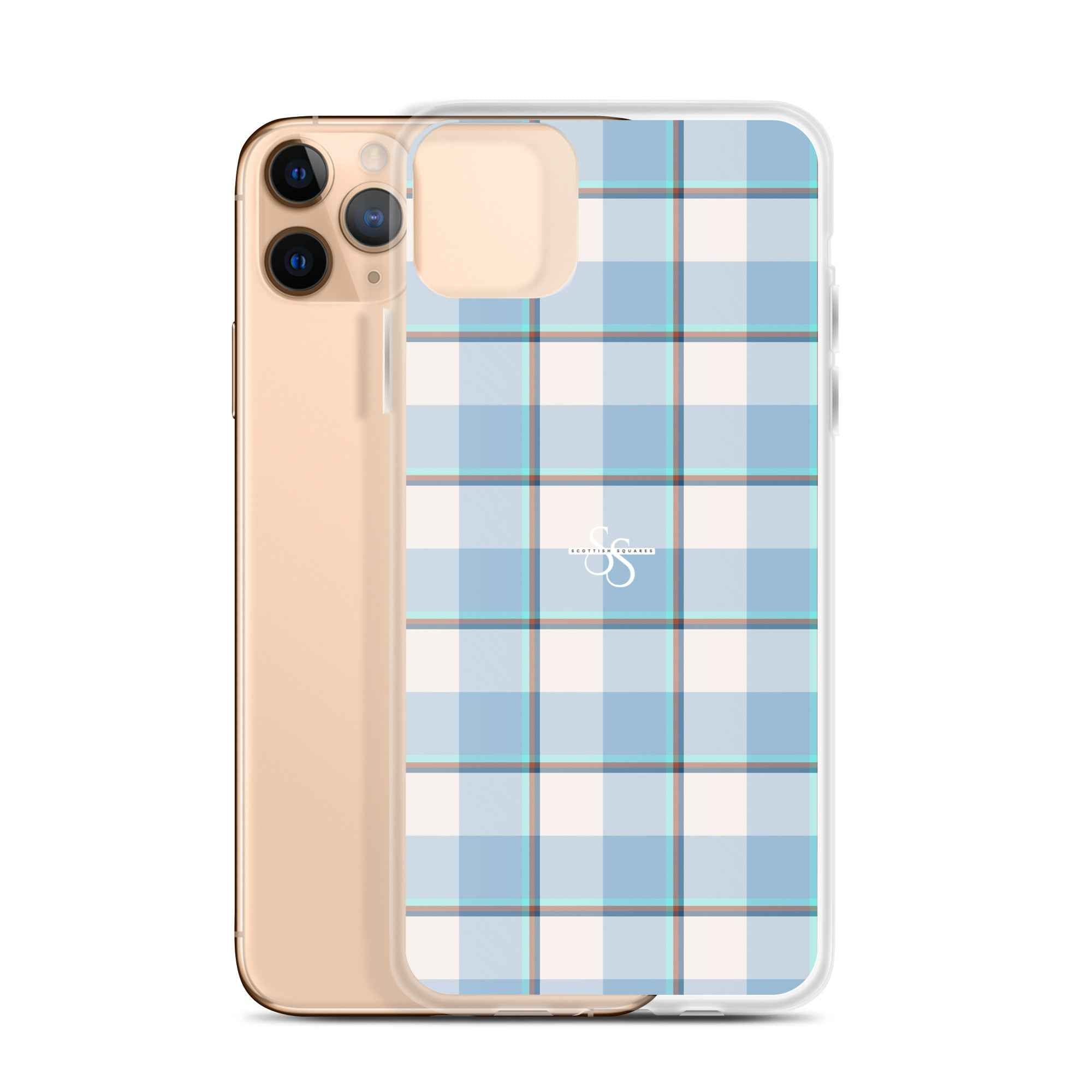 Clear Case for iPhone Pink Cloud and Blue Lagoon Plaid iPhone 11 Pro Max - Scottish Squares