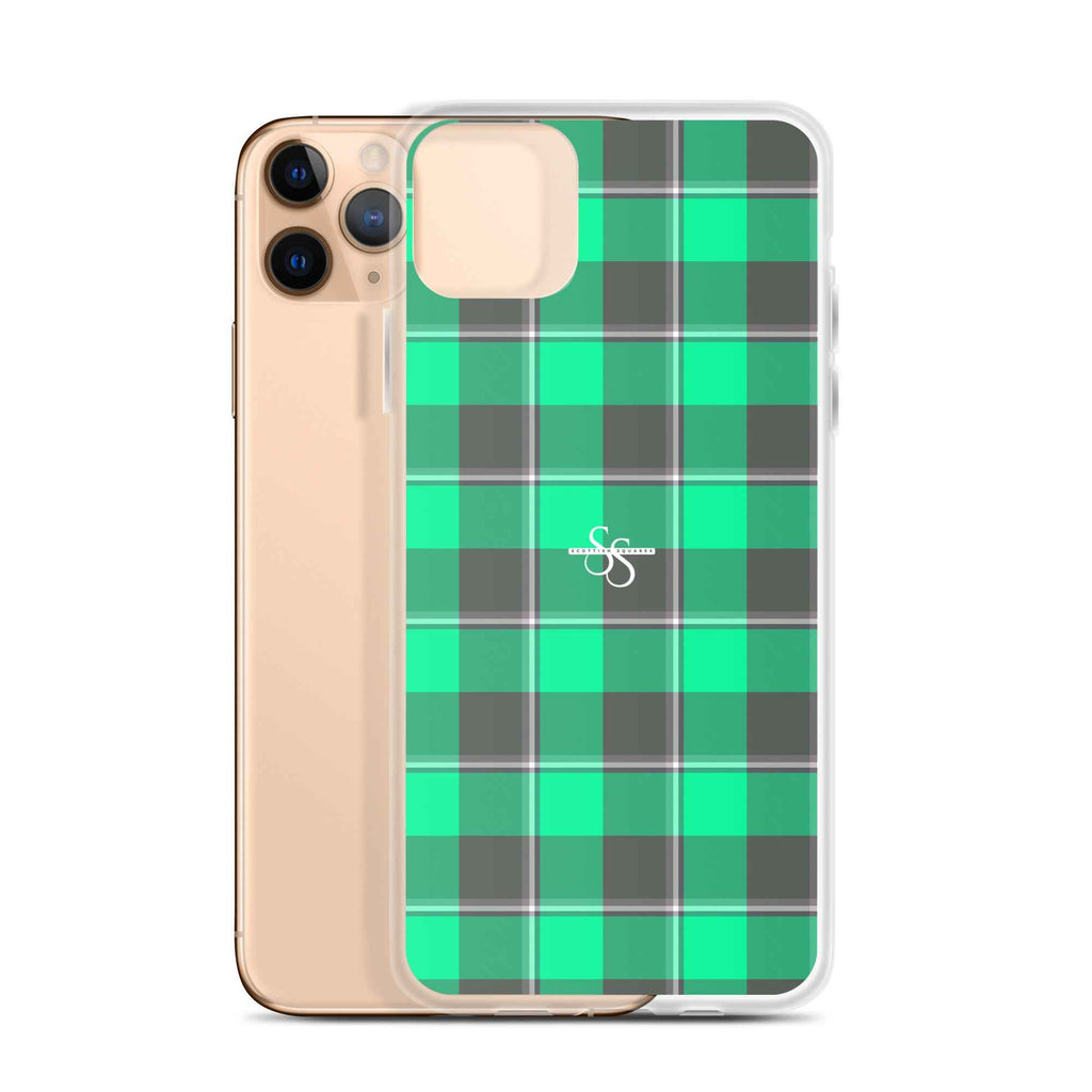 Clear Case for iPhone Spring Green and Finlandia Plaid iPhone 11 Pro Max - Scottish Squares
