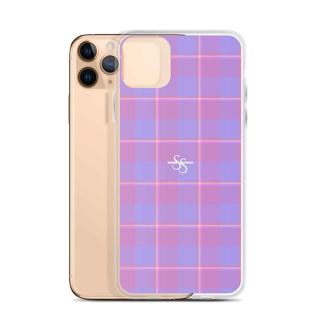 Clear Case for iPhone Viola and Dull Lavender Plaid iPhone 11 Pro Max - Scottish Squares