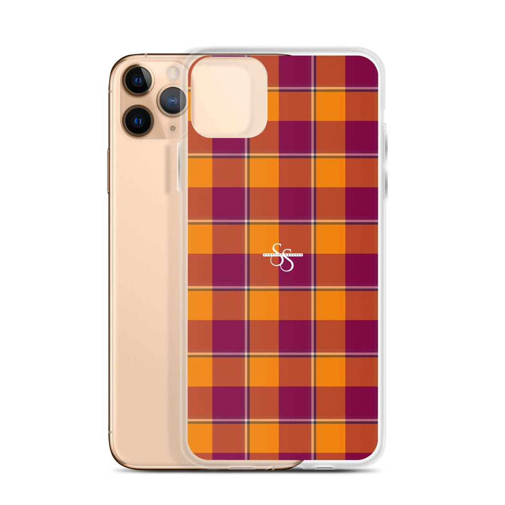 Clear Case for iPhone Tahiti Gold and Rose Bud Cherry Plaid iPhone 11 Pro Max - Scottish Squares