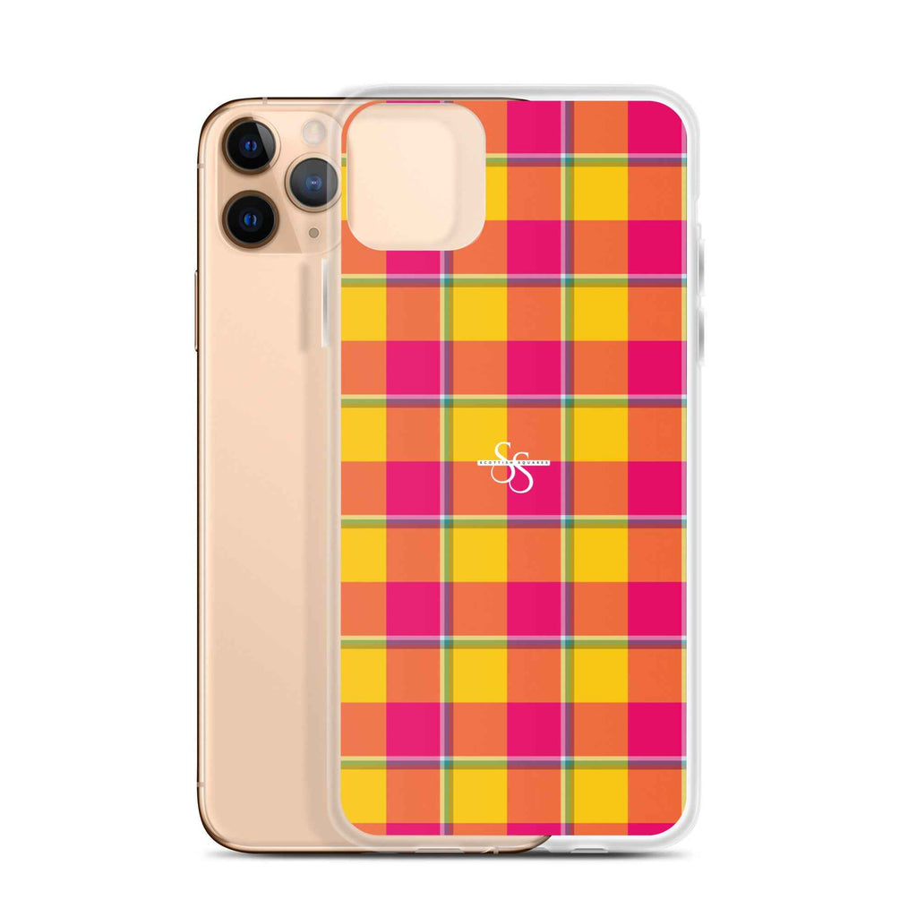 Clear Case for iPhone Corn and Razzmatazz Plaid iPhone 11 Pro Max - Scottish Squares