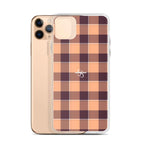 Clear Case for iPhone Hit Pink and Livid Brown Plaid iPhone 11 Pro Max - Scottish Squares
