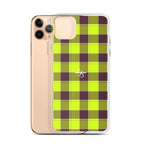 Clear Case for iPhone Electric Lime and Livid Brown Plaid iPhone 11 Pro Max - Scottish Squares