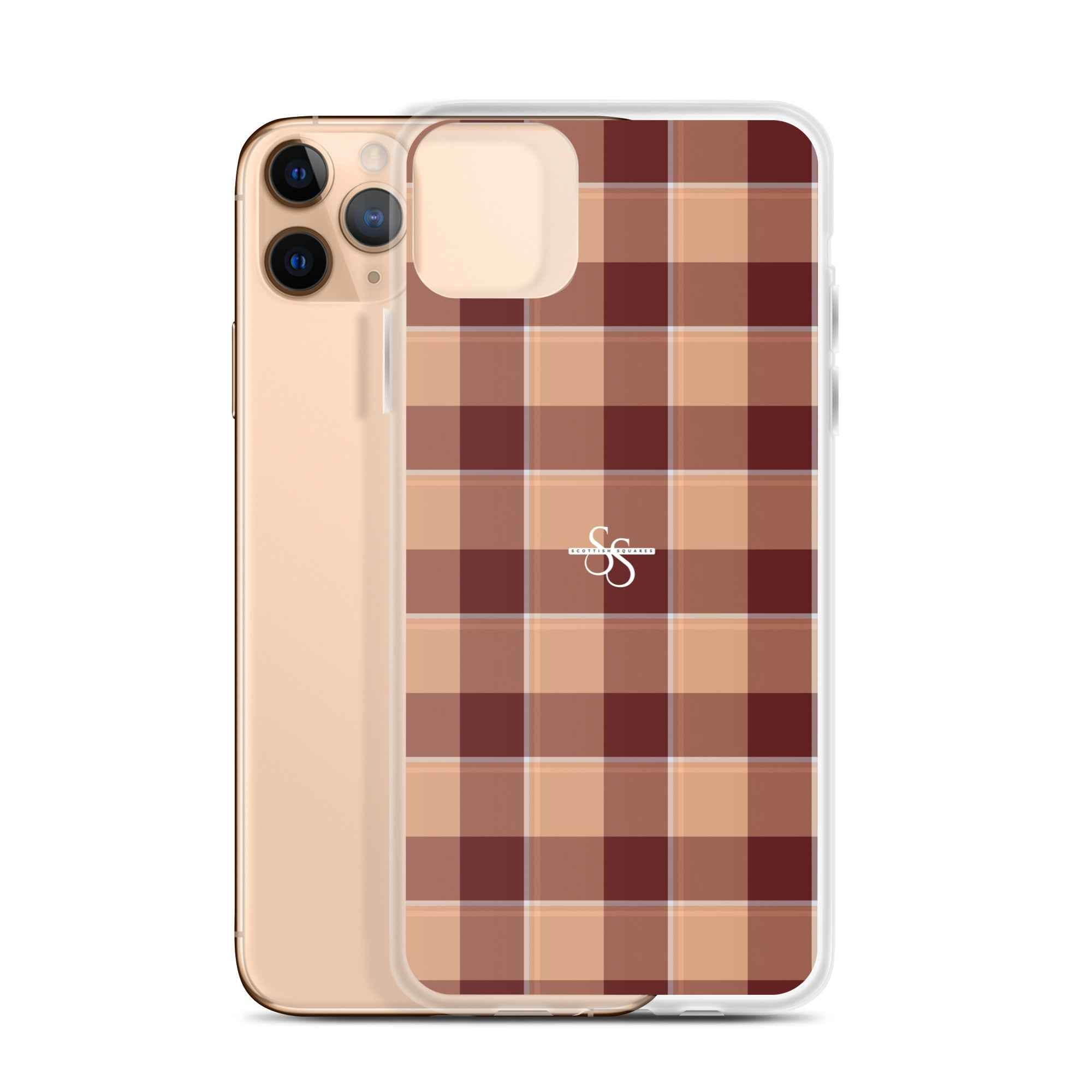 Clear Case for iPhone Whiskey and Livid Brown Plaid iPhone 11 Pro Max - Scottish Squares
