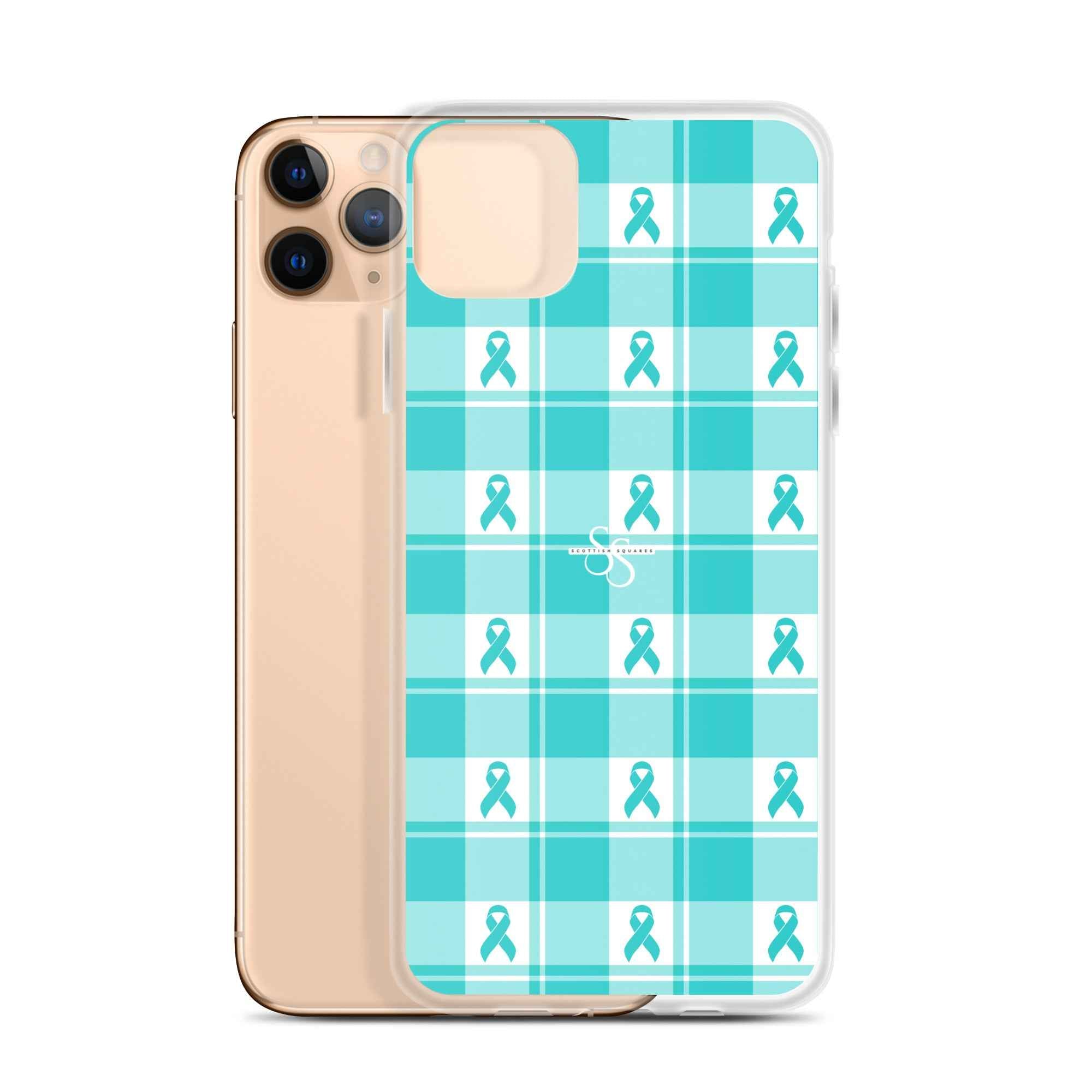 Clear Case for iPhone Ovarian Cancer Awareness Plaid iPhone 11 Pro Max - Scottish Squares