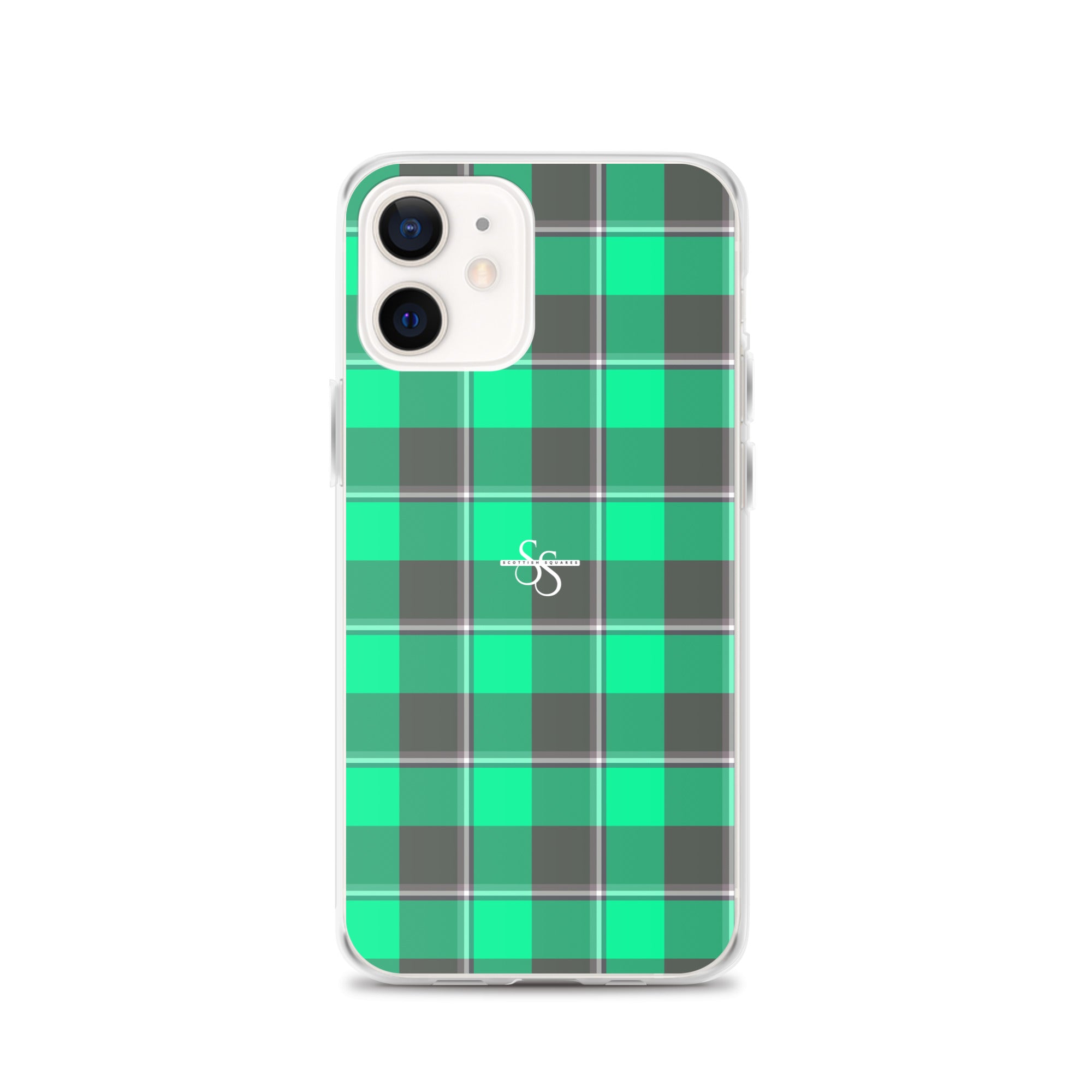 Clear Case for iPhone Spring Green and Finlandia Plaid iPhone 12 - Scottish Squares