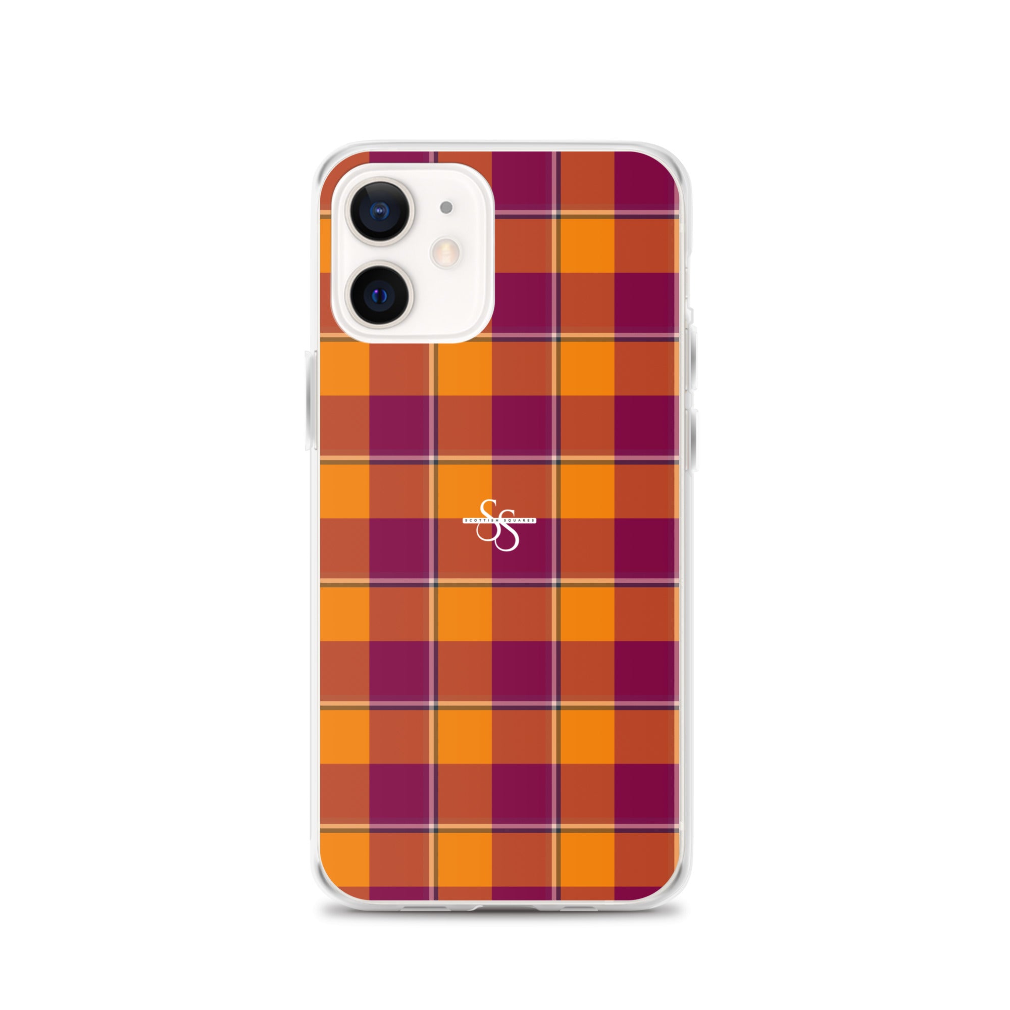 Clear Case for iPhone Tahiti Gold and Rose Bud Cherry Plaid iPhone 12 - Scottish Squares
