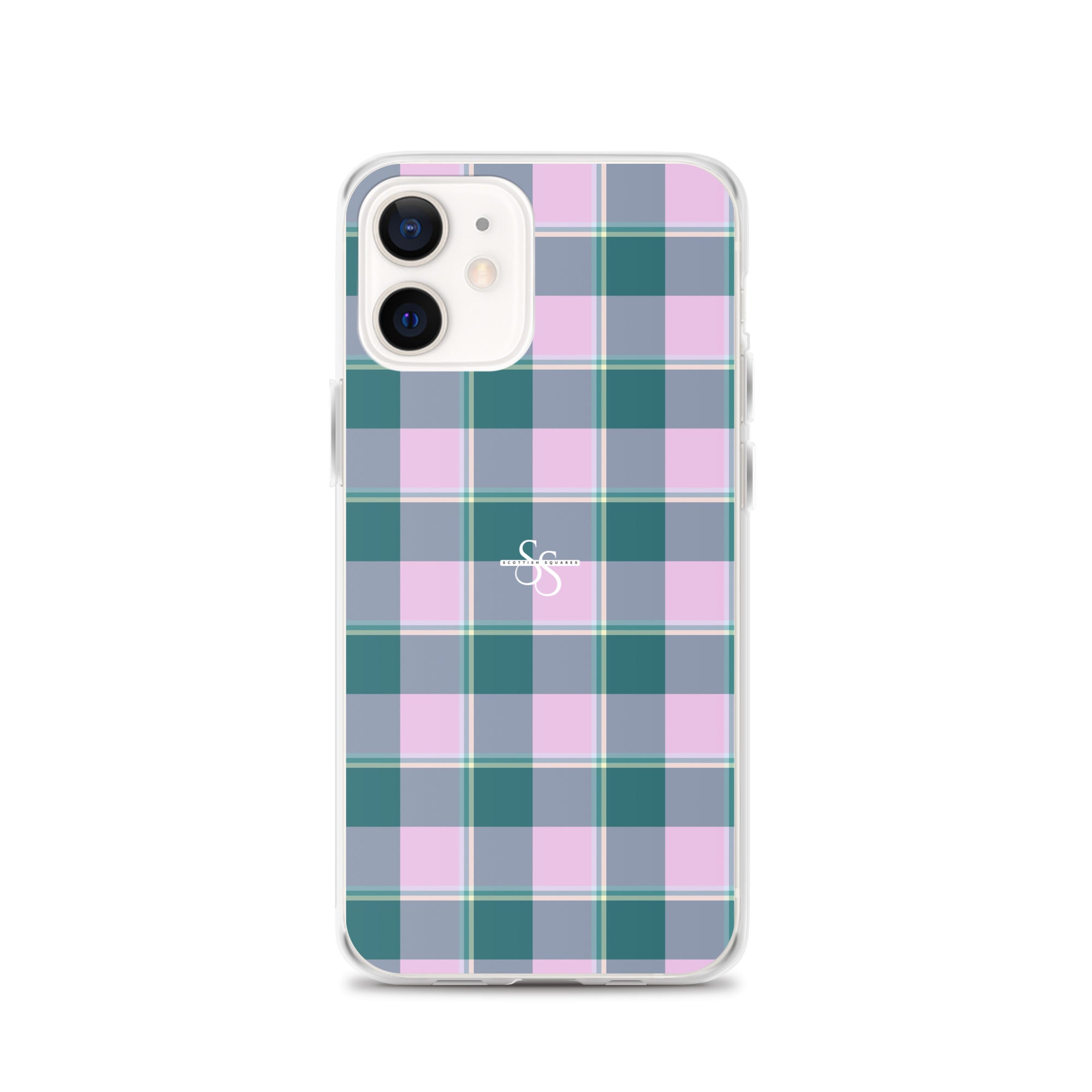 Clear Case for iPhone Ming and Melanie Plaid iPhone 12 - Scottish Squares