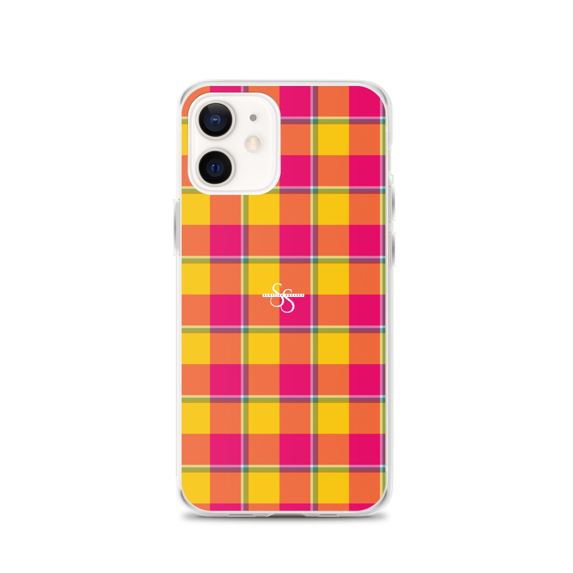 Clear Case for iPhone Corn and Razzmatazz Plaid iPhone 12 - Scottish Squares