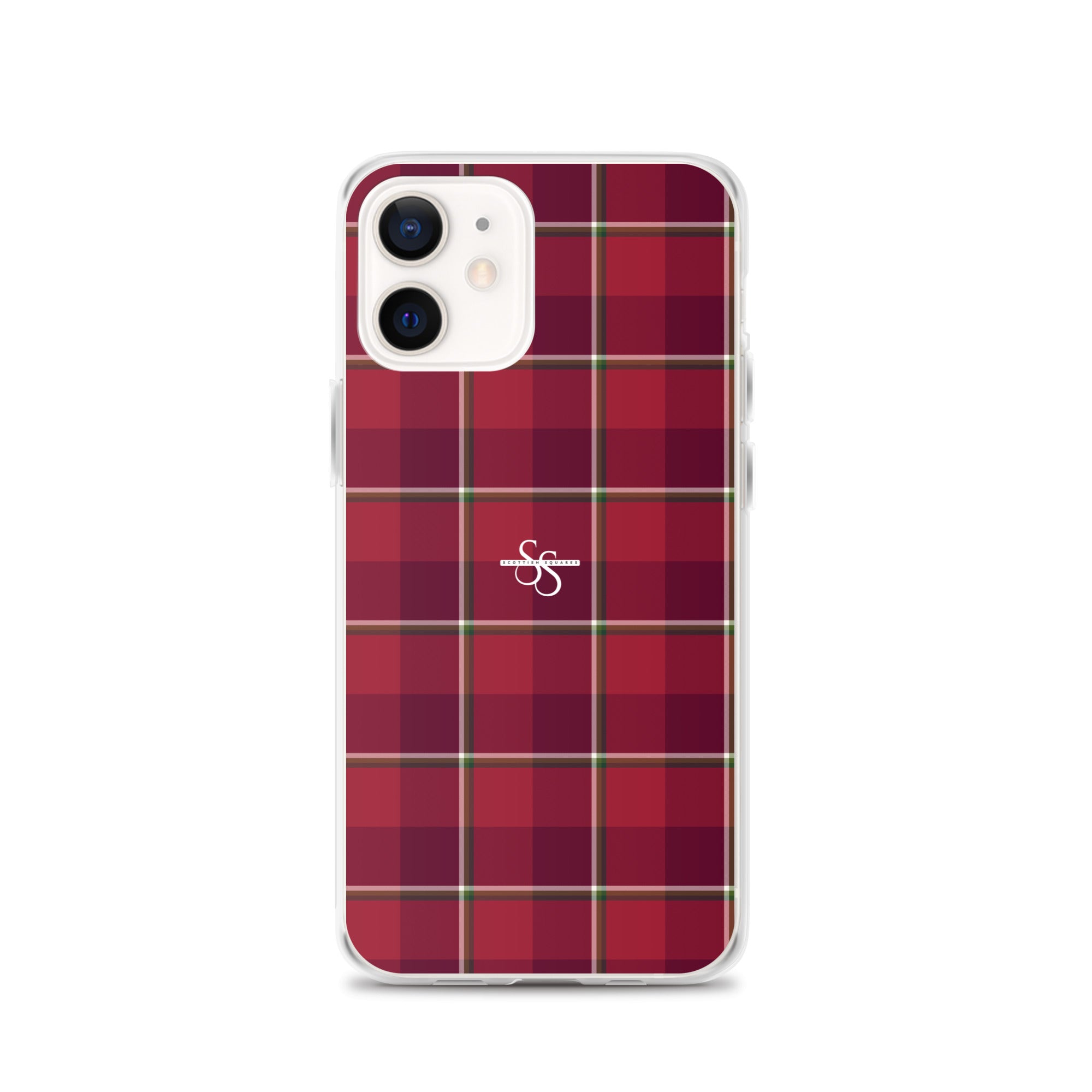 Clear Case for iPhone Old Brick and Cab Sav Plaid iPhone 12 - Scottish Squares