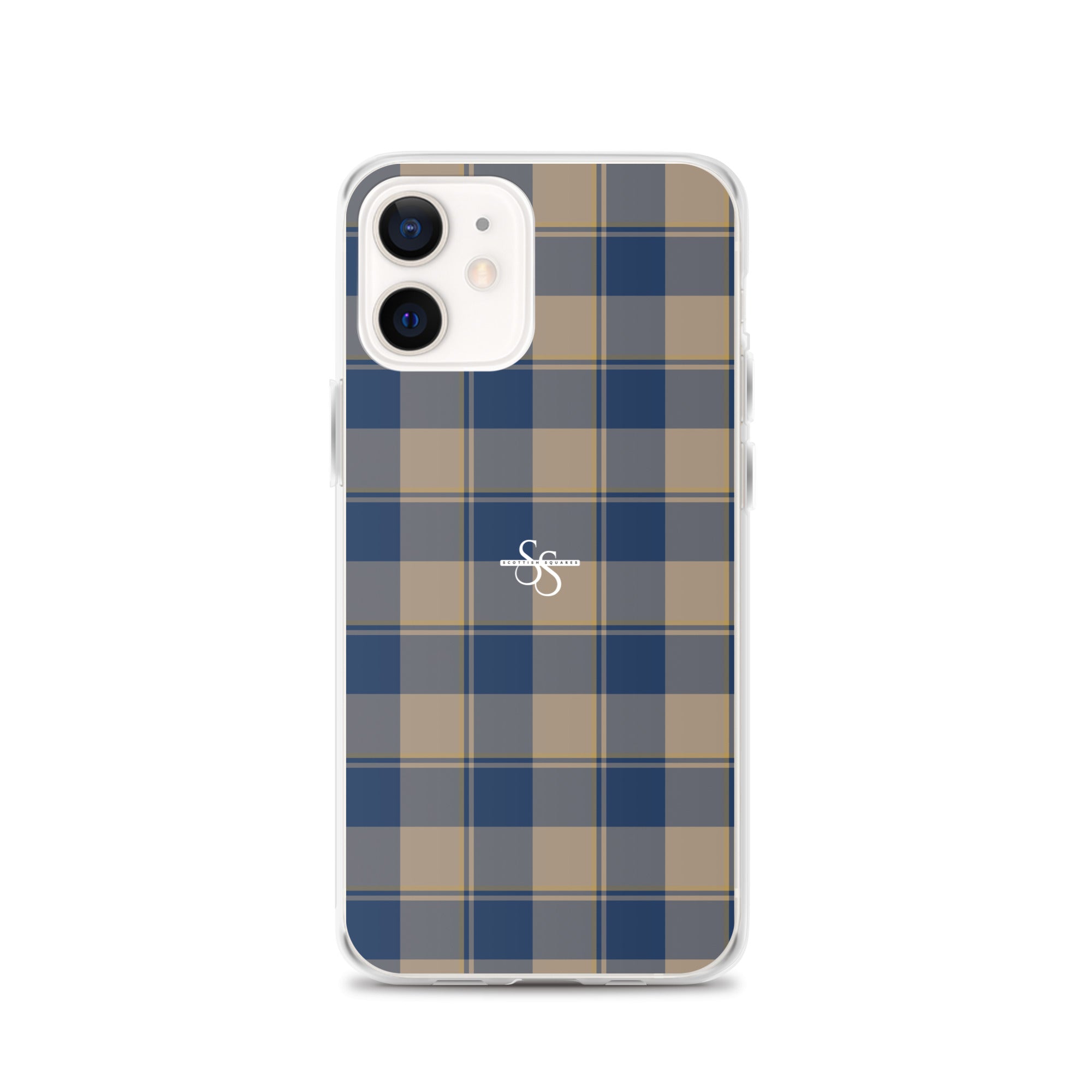 Clear Case for iPhone Cello and Donkey Brown Plaid iPhone 12 - Scottish Squares
