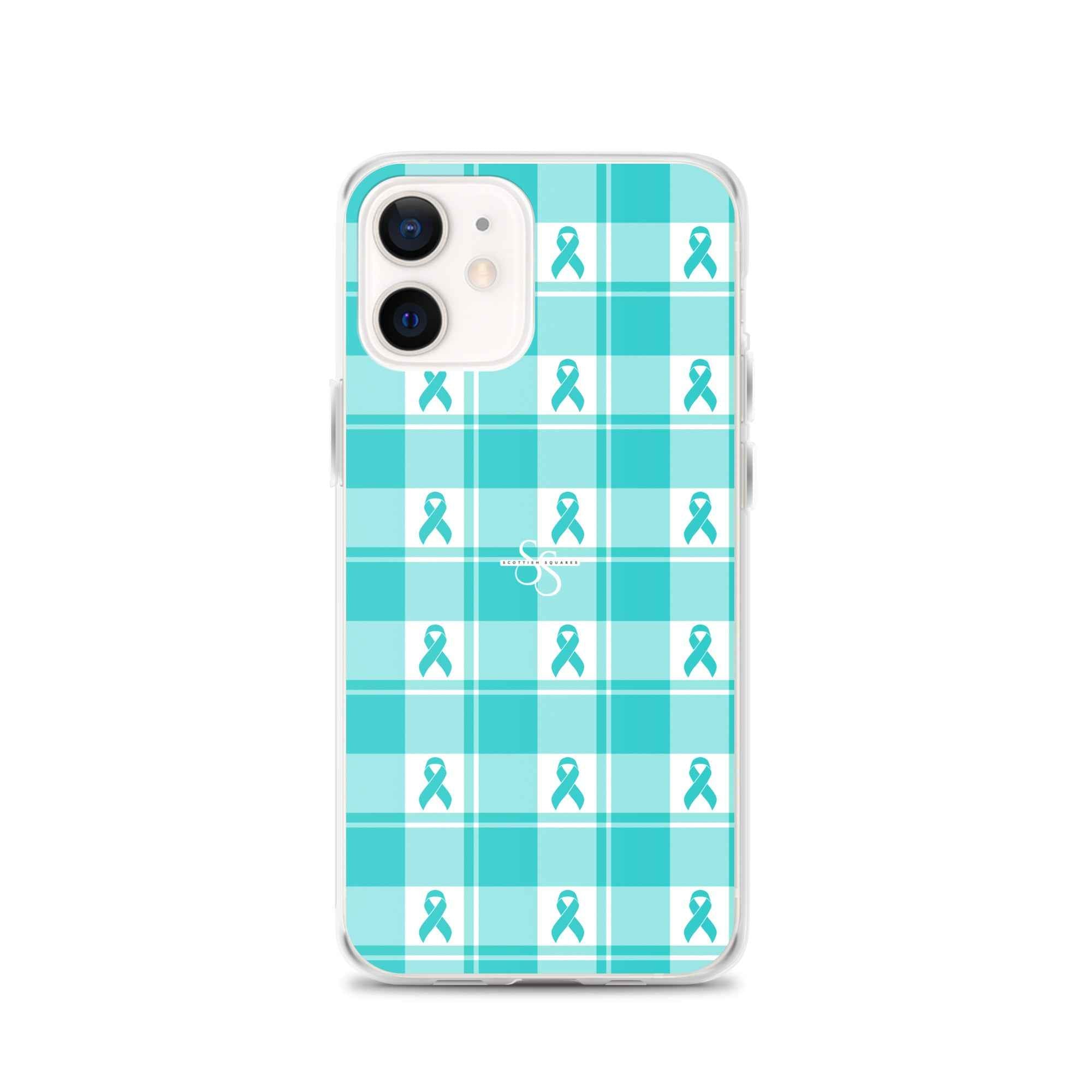 Clear Case for iPhone Ovarian Cancer Awareness Plaid iPhone 12 - Scottish Squares