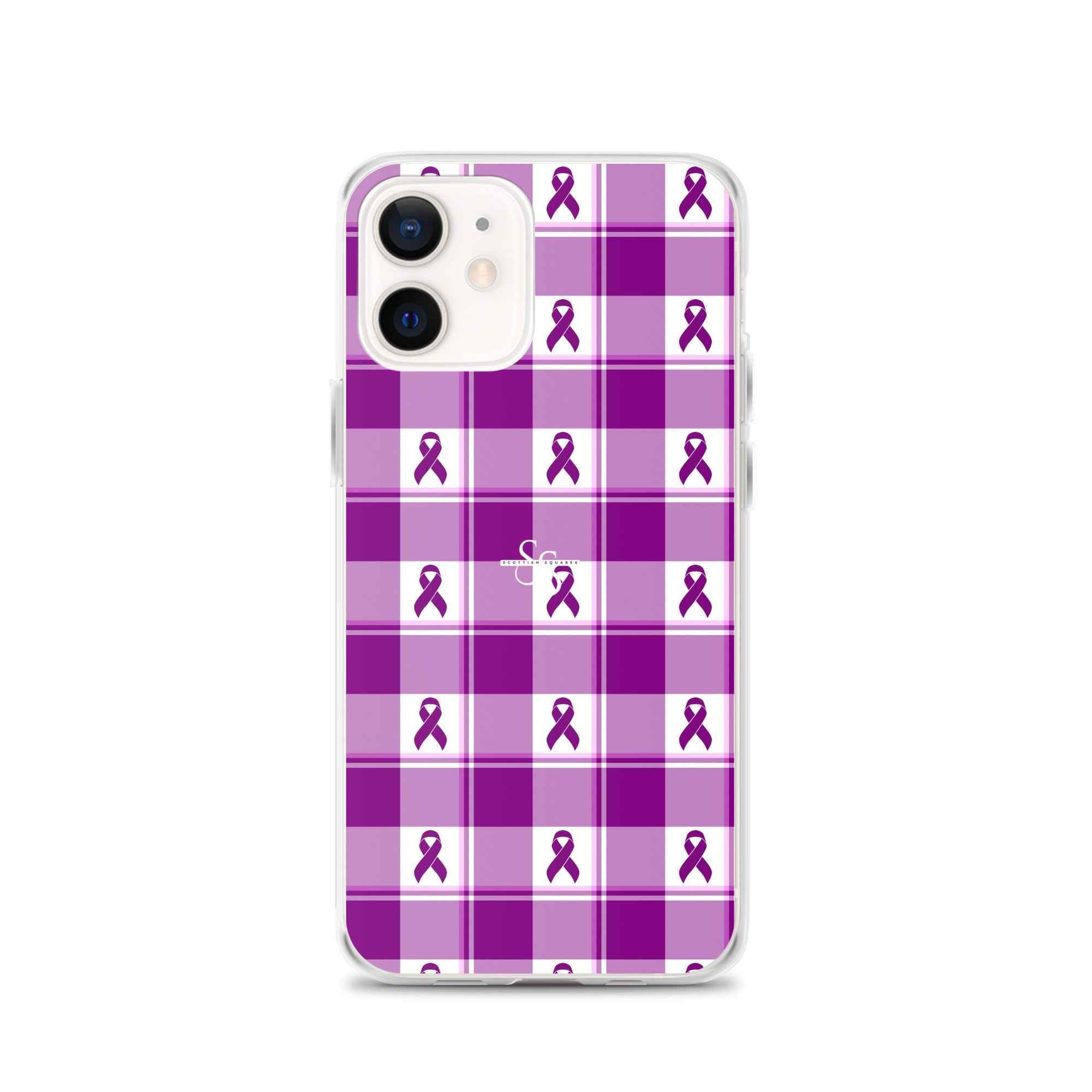 Clear Case for iPhone Pancreatic Cancer Awareness Plaid iPhone 12 - Scottish Squares