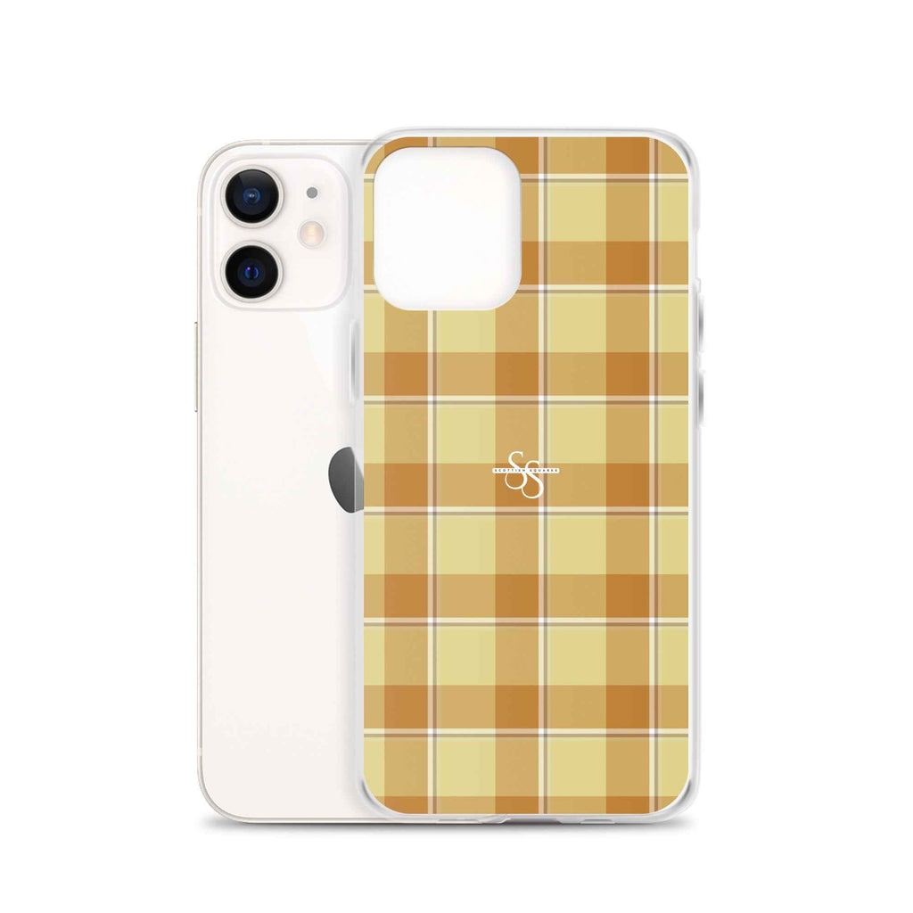 Clear Case for iPhone Zombie and Copper Plaid - Scottish Squares