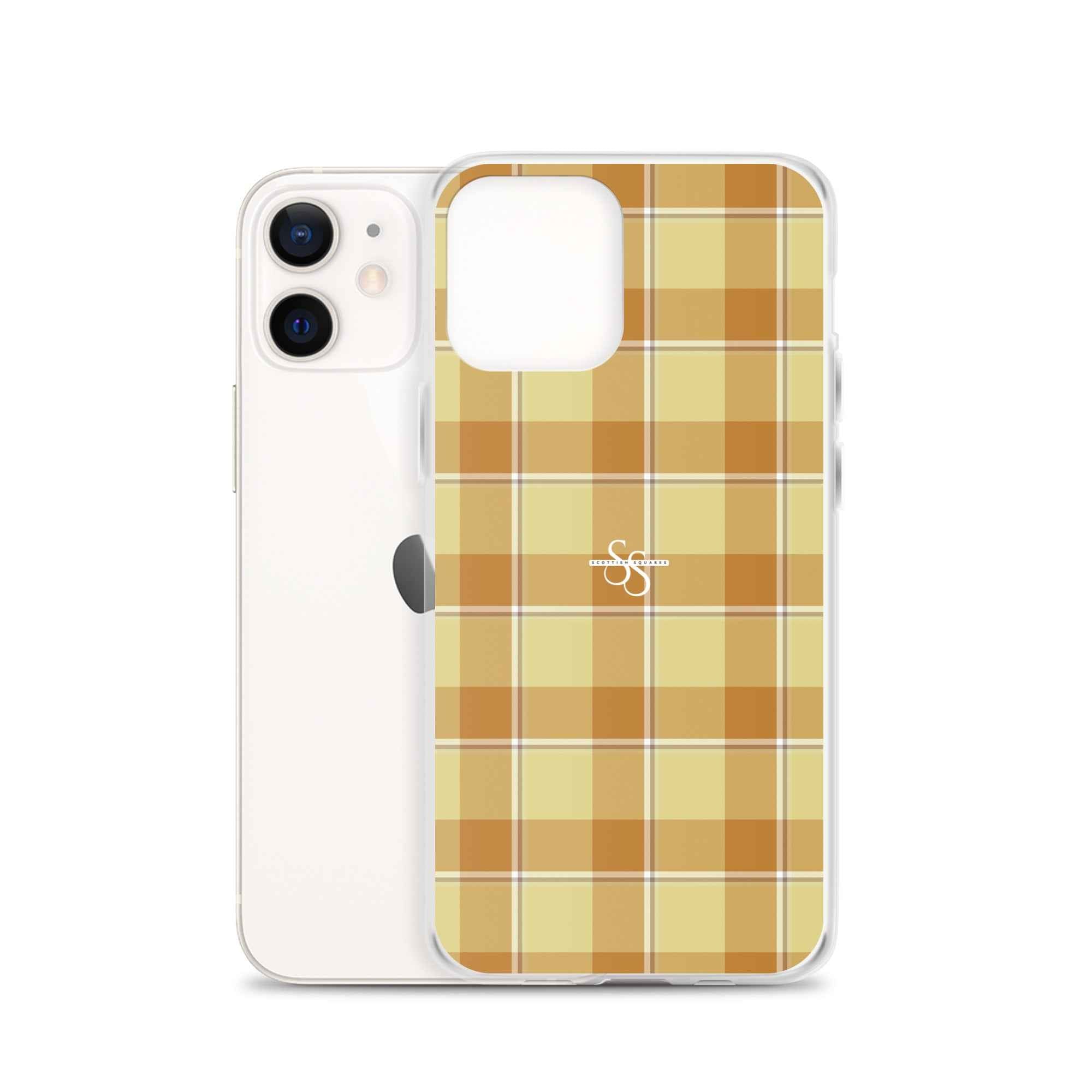 Clear Case for iPhone Zombie and Copper Plaid - Scottish Squares