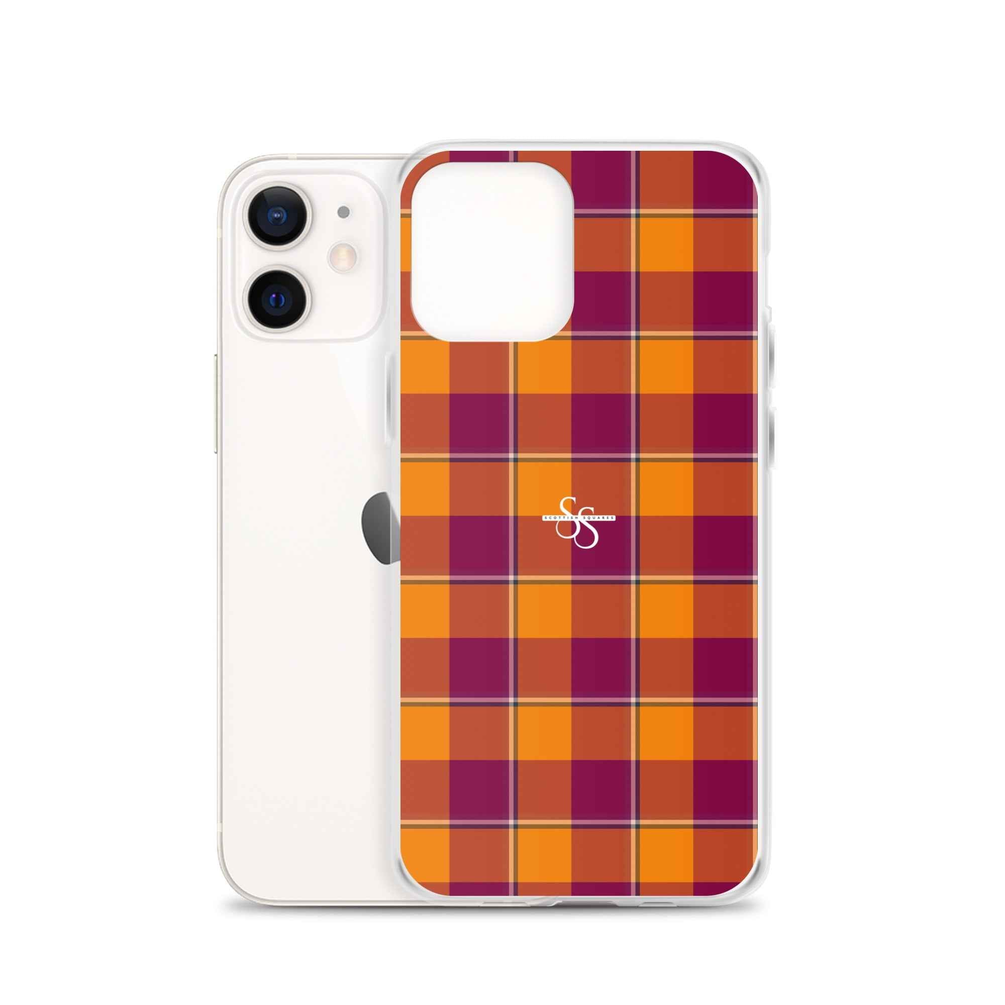 Clear Case for iPhone Tahiti Gold and Rose Bud Cherry Plaid - Scottish Squares