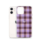 Clear Case for iPhone Light Wisteria and Livid Brown Plaid - Scottish Squares