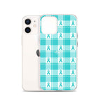 Clear Case for iPhone Ovarian Cancer Awareness Plaid - Scottish Squares