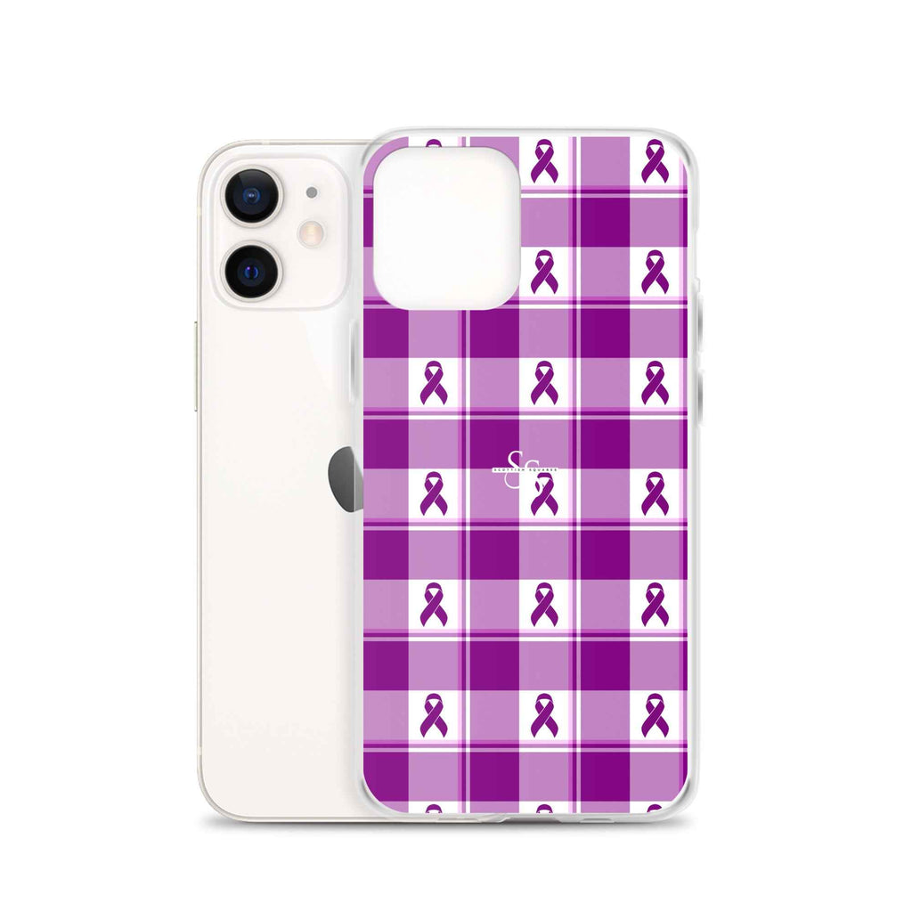 Clear Case for iPhone Pancreatic Cancer Awareness Plaid - Scottish Squares