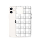 Clear Case for iPhone Lung Cancer Awareness Plaid, White Ribbon, Supportive Gift - Scottish Squares
